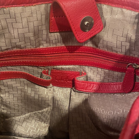 Women’s Cole Haan satchel bag red thick leather beautifully maintained clean - Picture 8 of 9